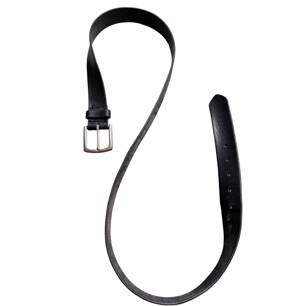 Gap Genuine Cow Leather Belt Men Black Silver Buckle Made in USA Size 41